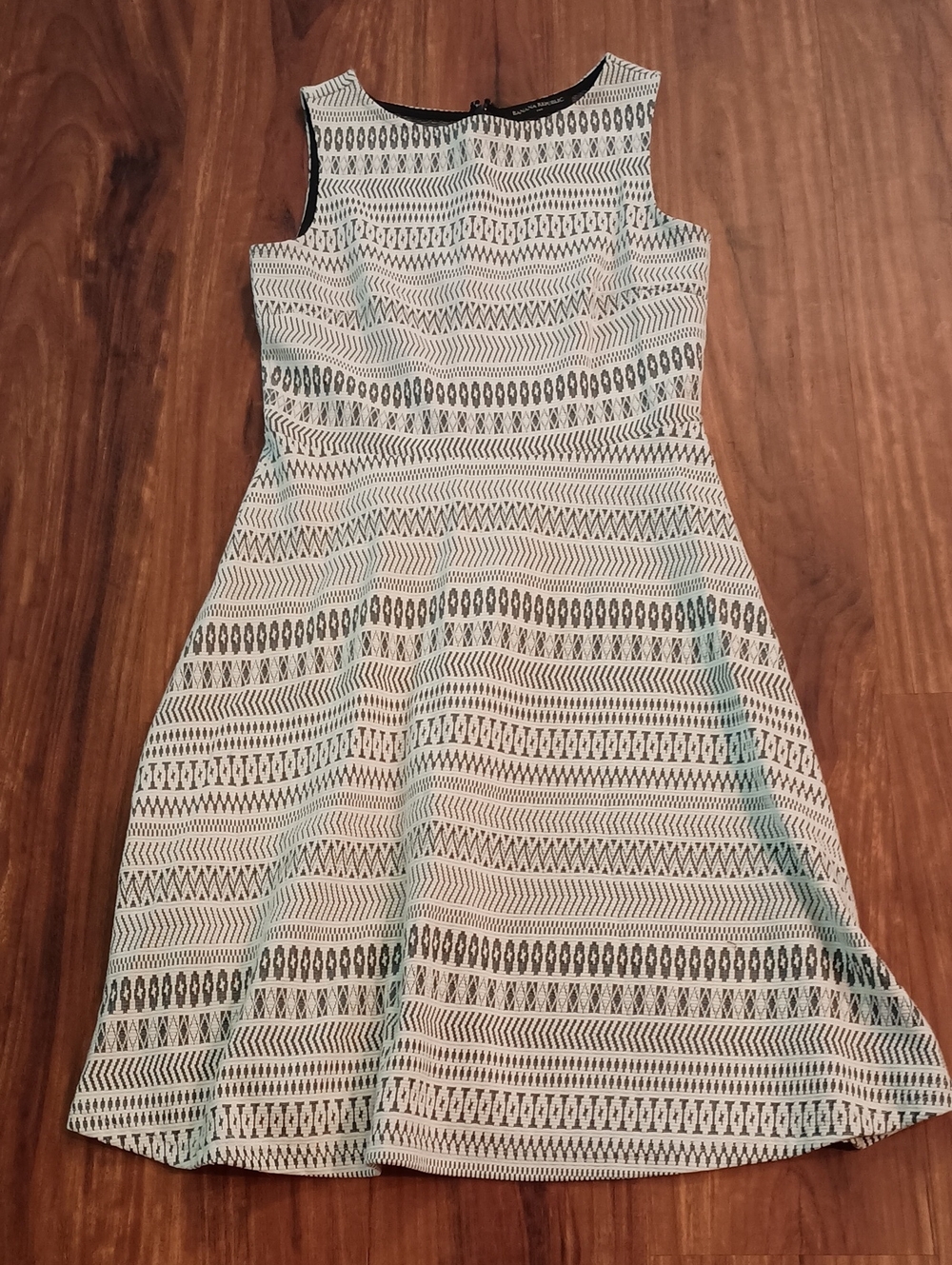 Banana Republic Cream and Black Striped Midi Dress